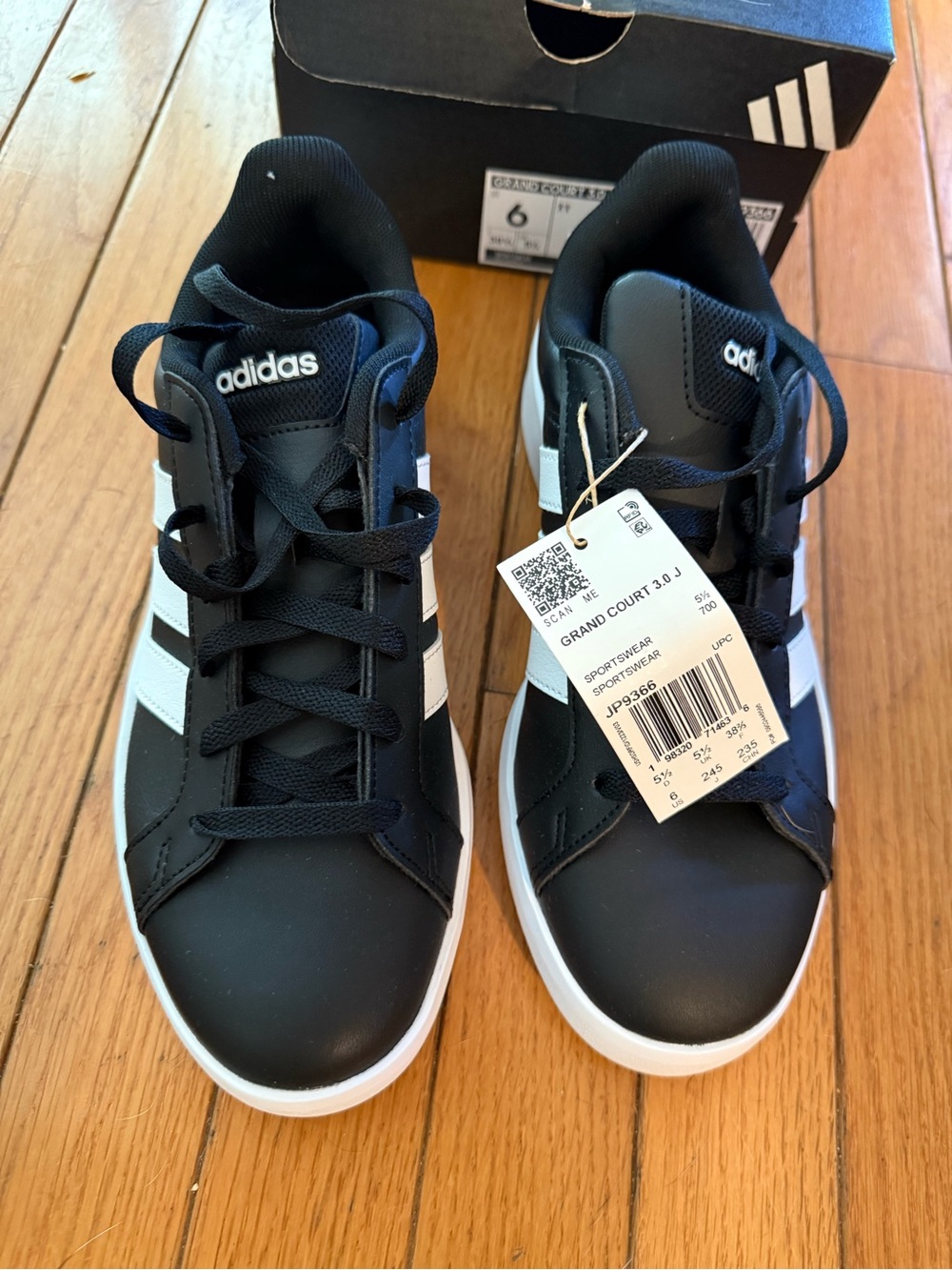 adidas Grand Court Low Top Sneakers in Black and White